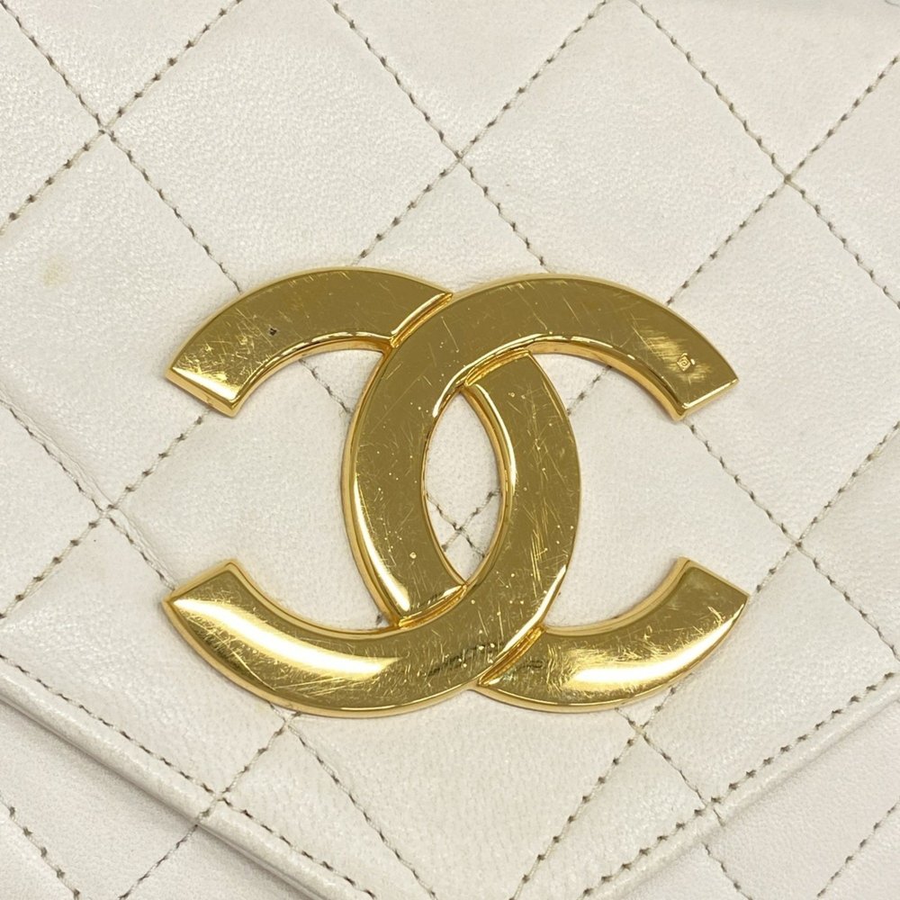 Chanel Shoulder Bag Matelasse Chain Decacoco Lambskin White Women's - Picture 10 of 12